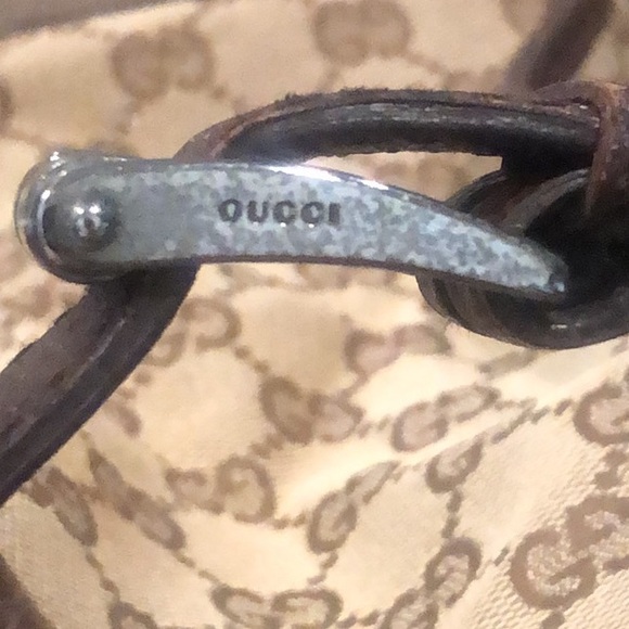 Vintage GUCCI GG Monogram Leather Top Handle Oversized Tote Shoulder Bag - Picture 13 of 17